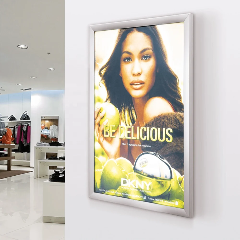 Wall Mount Glowing Display Led Lighted Snap Aluminum Frame Restaurant Fast Food Light Box Menu Board