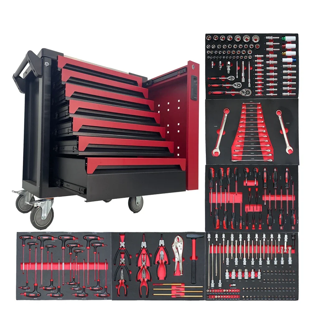 258 Pcs Multifunctional Tool Trolley Cart Tool Cabinet Tool Sets ...