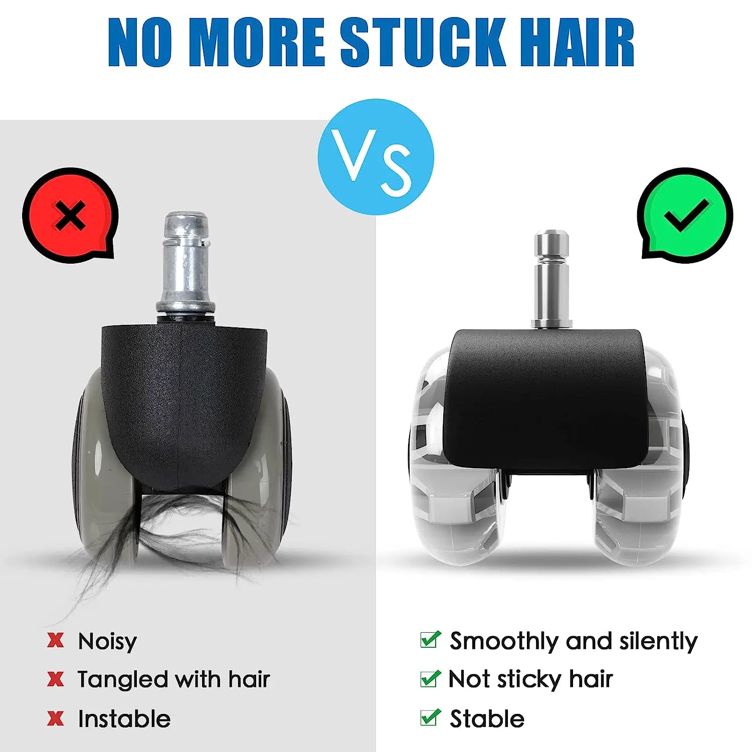 Universal 2 Inch 50mm Heavy Duty Furniture Silver Pu Caster Office