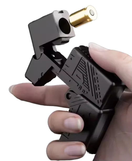 Wholesale Agent Fire Throwing Shell Soft Bullet Gun Model Foldable Lighter Shape Toy Gun Launcher Cool Stuff Toys Gift