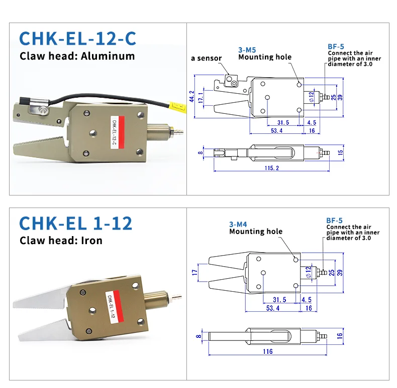 Eins Chk-el / Chk-em / Chk-ex Manipulator Steel Claw Pneumatic