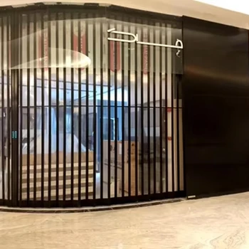 Folding Door Beauty Shop Car Wash Folding Partition Shopping Mall Manual Telescopic Door Arc Folding Sliding Door