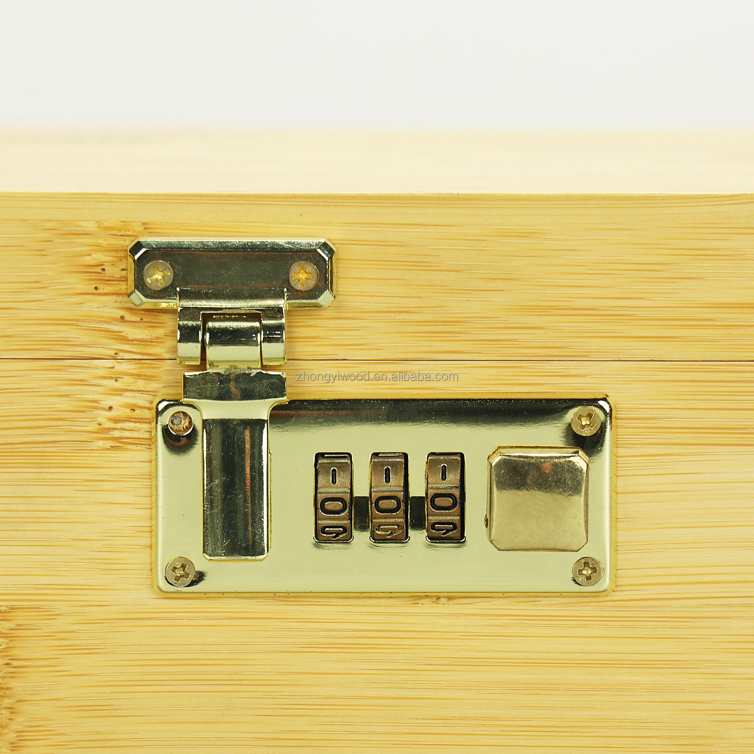 Premium Bamboo Box With Combination Lock & Handle, Martinique