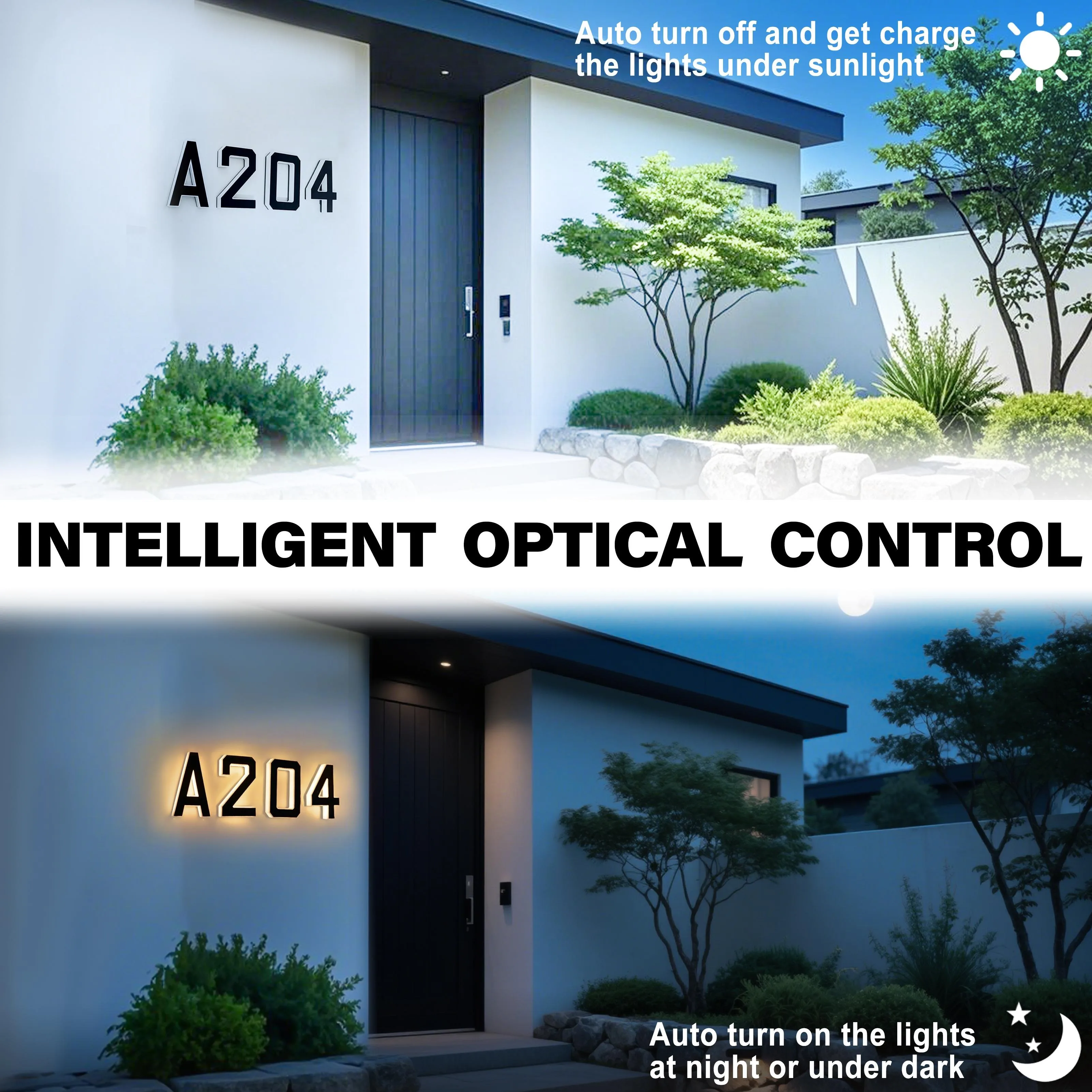 Waterproof LED Solar Address Number Sign
