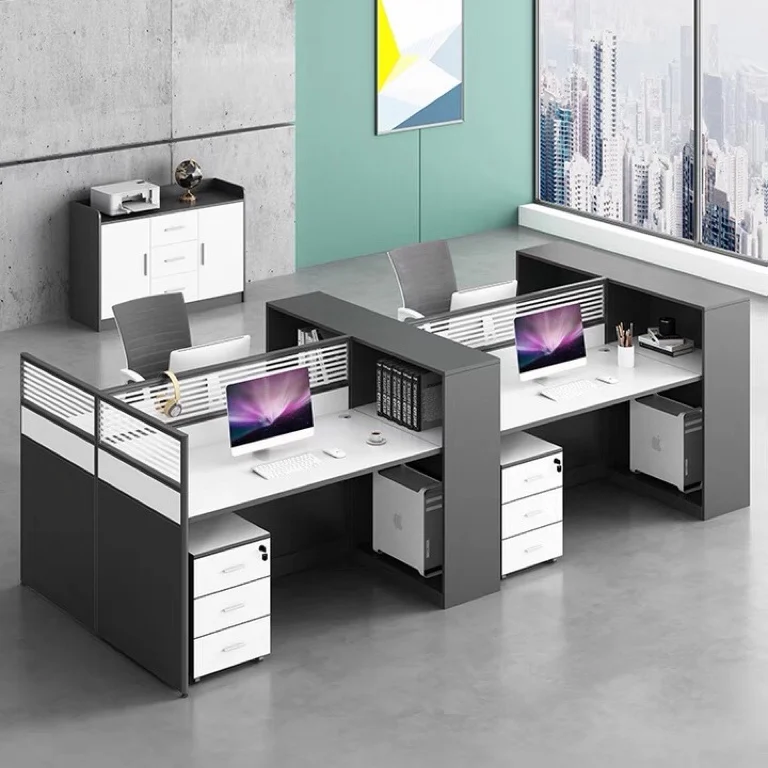 Modular Modern Workstation 4 Person Computer Workstation Desk Office Furniture Work Station