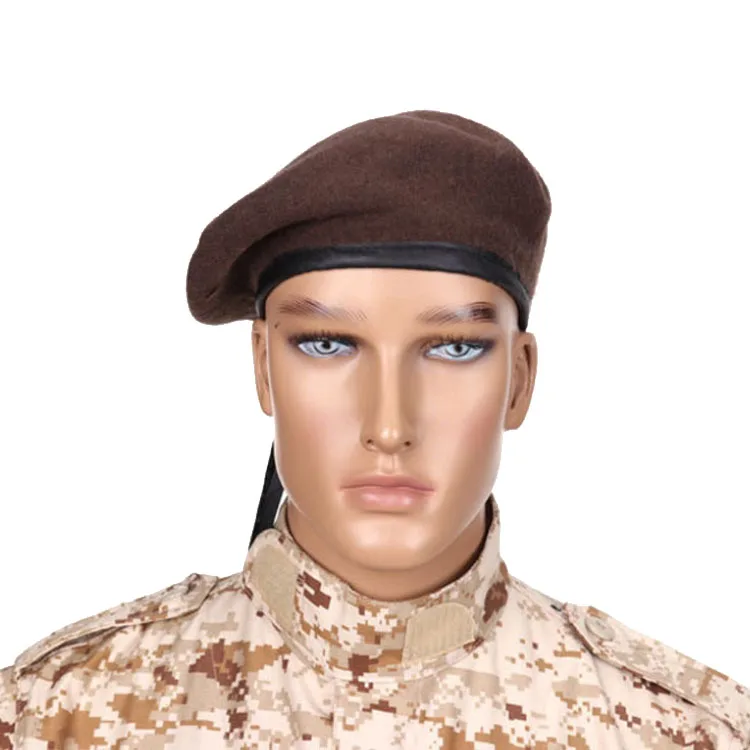 100% шерсть чистый армейский военный берет Кепка для мужчин и