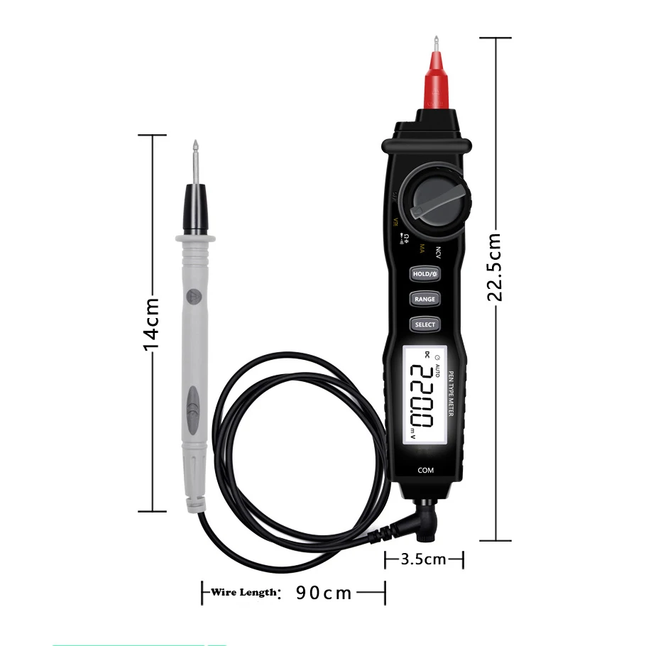 4000 Digits Pen Type Digital Multimeter AC/DC 600V 200mA 40M Ohm 4mF Meter DMM Multimetro with Non-contact Voltage Detector