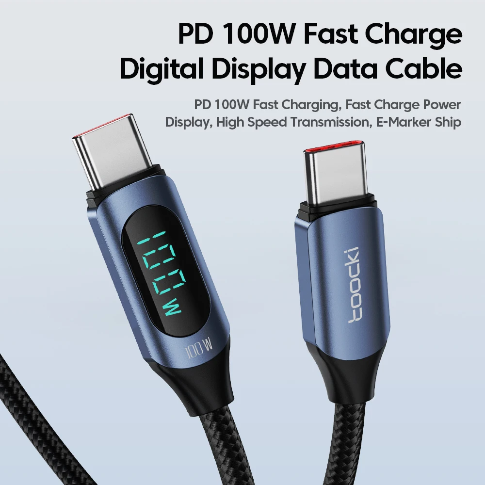 Toocki Pd 100w 5a Type C To Type C Fast Charging Cables Visible Real