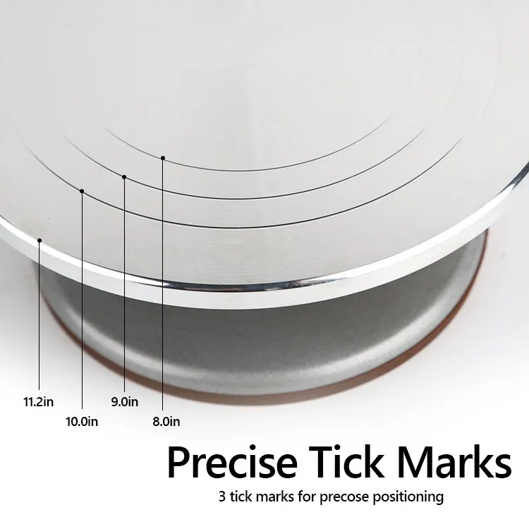 Cake Decorating Baking Tools Displaying Stand Rotated 12 Inch Plastic Aluminum Glass Cake Stand Cake Turntable
