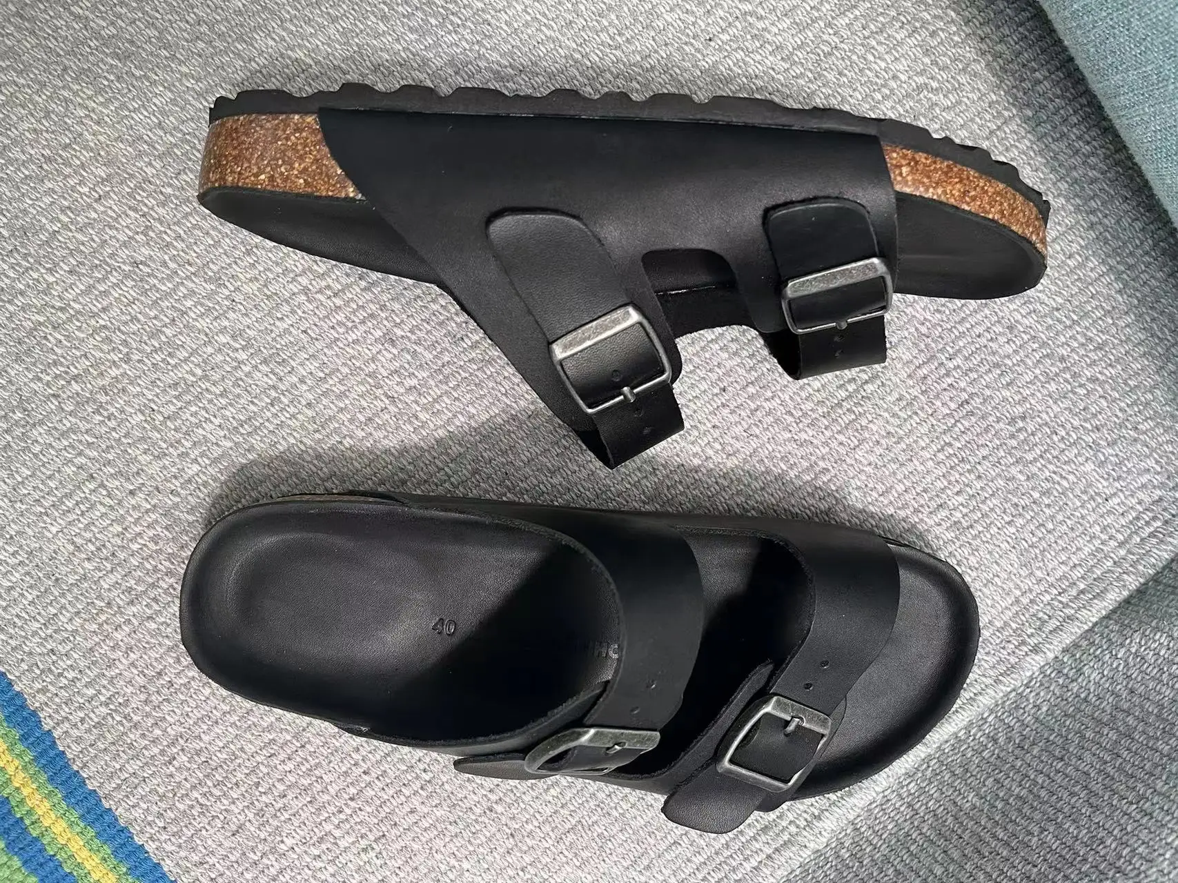 Comfort Arch Support Slip on Hebilla ajustable correas Cork Foot