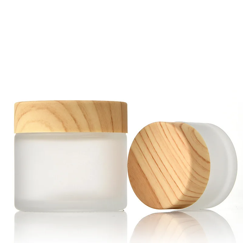 Scrub Cream Bottle Cover Face Cream Bottle Cosmetics Glass Bottle Travel Separate Bottling Set 5g 10g 15g 20g 30g 50g 60g Bamboo