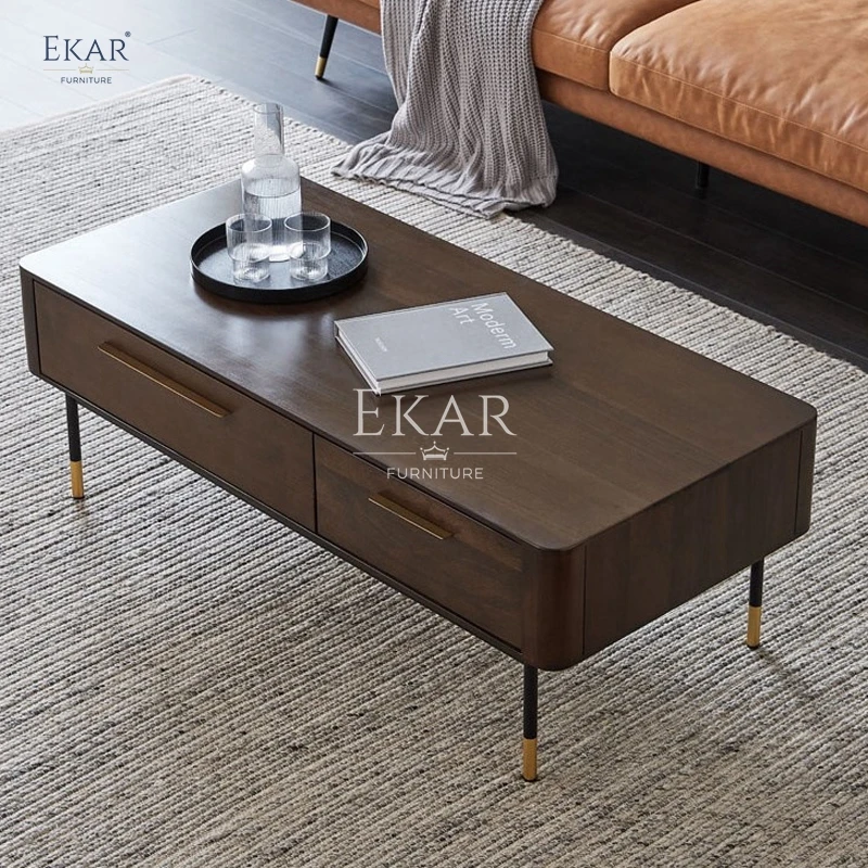 product new design modern living room red oak classic black coffee table-59