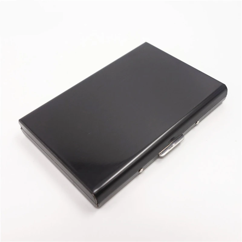 Slim RFID Blocking Stainless Steel Brush Credit Card Holder Wallet for Mens