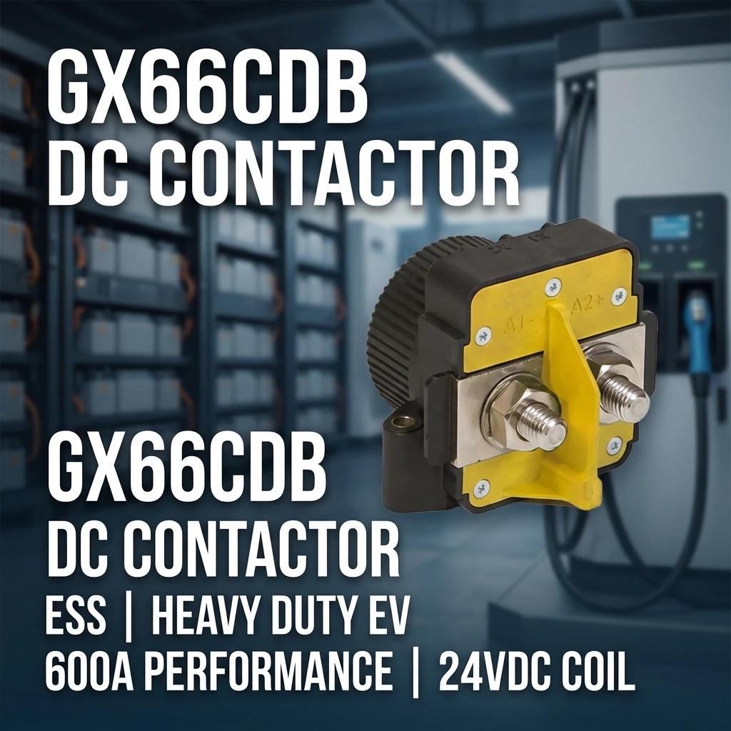 ชิ้นส่วนความแม่นยำระดับพรีเมียม — คอนแทคเตอร์อุตสาหกรรมรุ่น GX66CDB สำหรับ Sensata-Gigavac กระแสไฟฟ้า 600 A, แรงดันไฟฟ้ากระแสตรง 24 VDC, แรงดันไฟฟ้ากระแสตรงสูงสุด 800 VDC ไม่ต้องบำรุงรักษาสำหรับระบบพลังงานลม