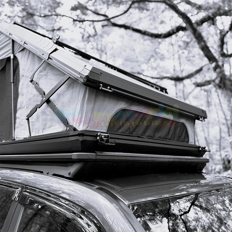 Camping rooftop tent hard clamshell black roof top car tent aluminum ...