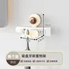 Toothbrush holder (walnut wood, off-white)