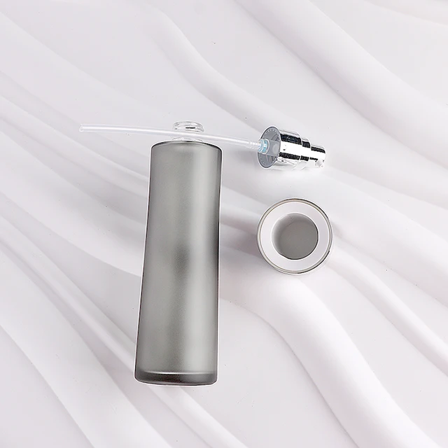 Graphite-Silk 30ml 120ml Gray Glass Lotion Bottle + Gold Stamping for Cedarwood Moisturizing Cream