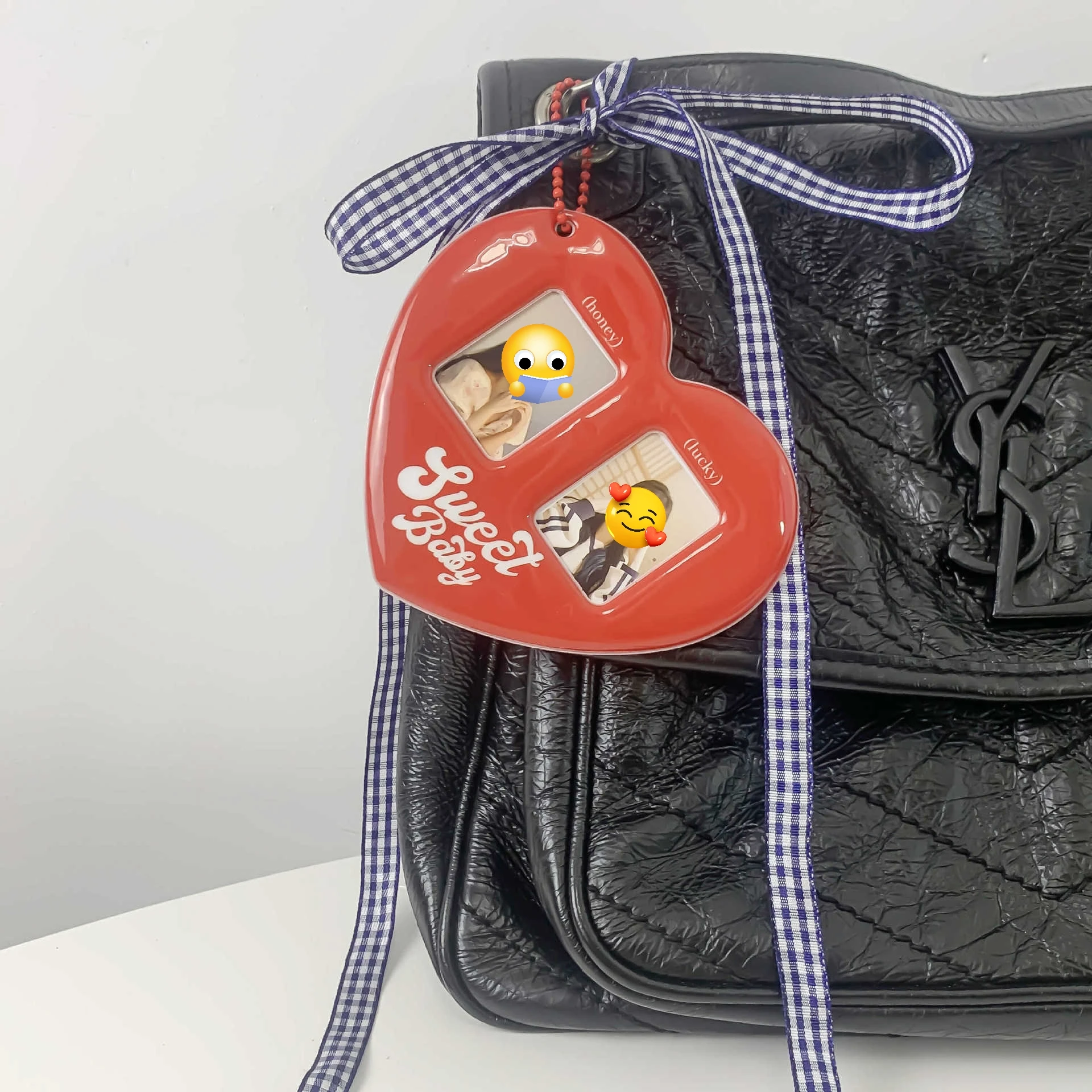 Korean Fashion Heart Mini Plastic Photo Album Keychain