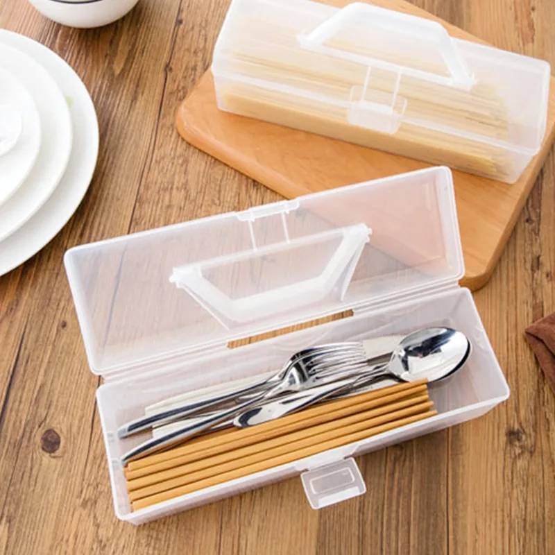 Portable tableware storage box noodle storage box Transparent kitchen household goods storage box wholesale details