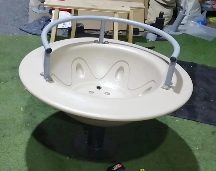 Large Bowl Armrest Swivel Chair High Quality Metal Child Swivel Seat Commercial Outdoor Playground Equipment Children's Carousel