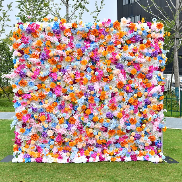 white rose backdrops 3D floral Wall white red green pink rose flower backdrops for party decoration