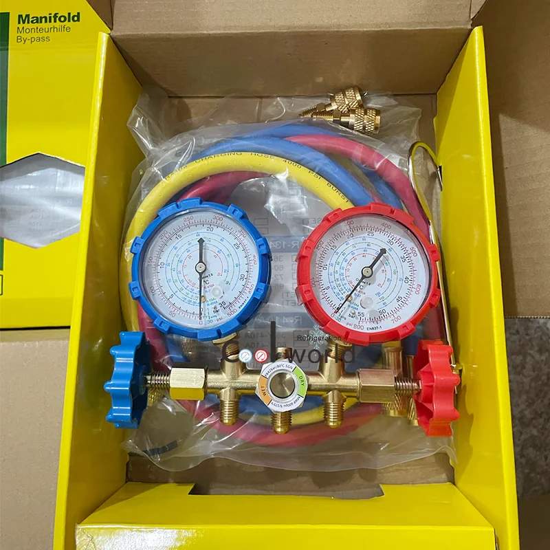 Adapter Gas R404 COOLWORLD R410A Manifold Gauge Set with 2pcs R410 Adapter for R410A R22 ...