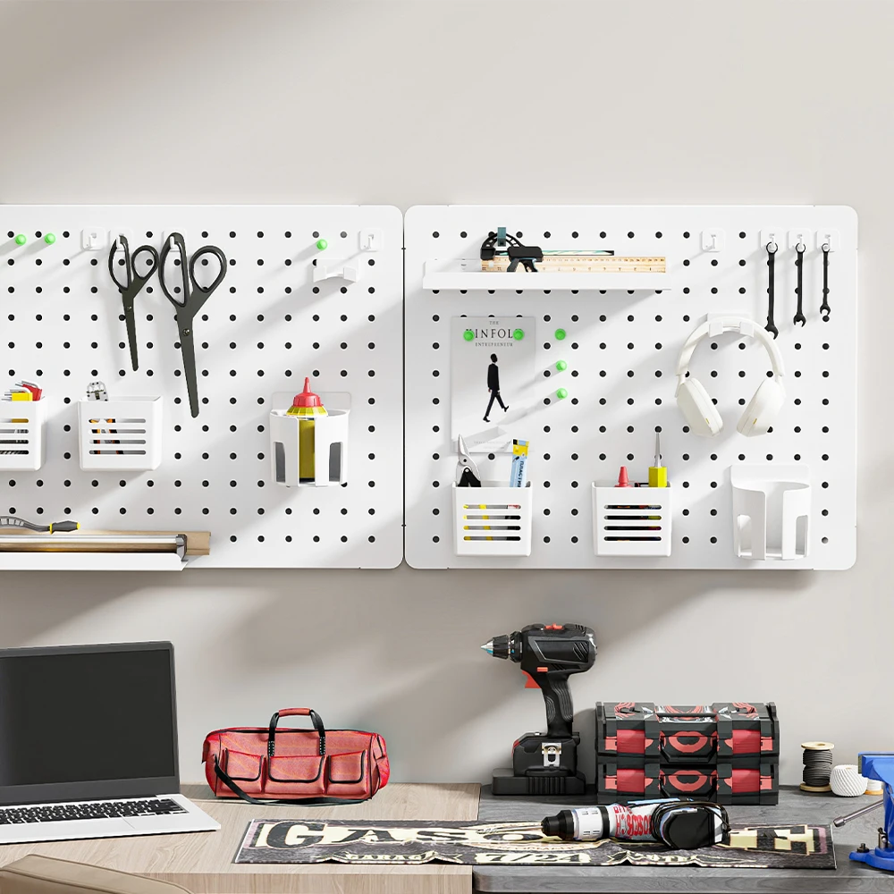 Pb002w Steel Garage Wall Mount Pegboard Metal Display Wall Peg Board