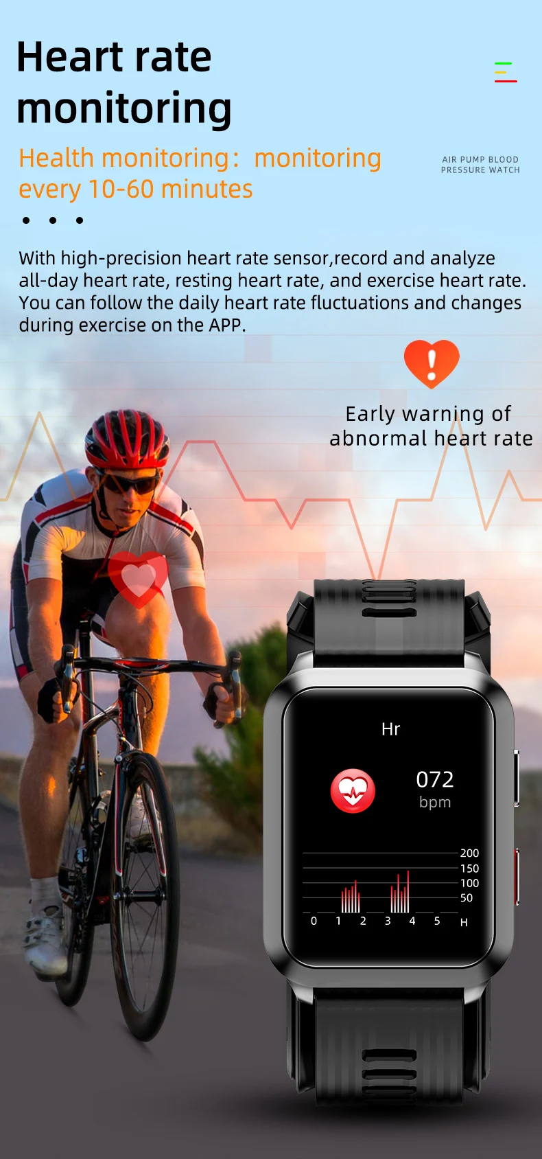 2022 New Arrival P60 Medical Grade Portable Accurate Air Pump Air Bag Blood Pressure Heart Rate Monitor Health Smart Watch (10).jpg