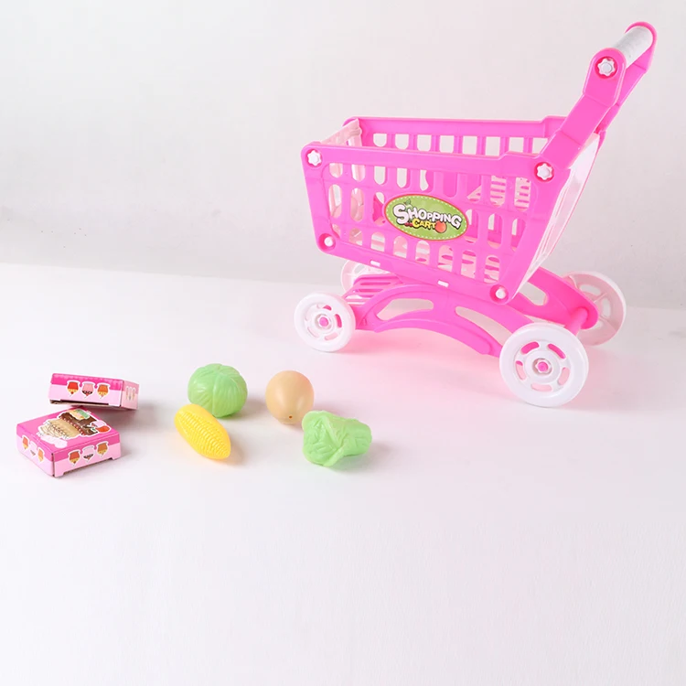 Шоппинг обучающие игрушки для детей ролевая Тележка покупок еда овощи