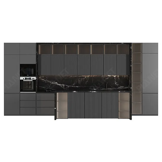 Modern European Contemporary High Glossy Black Lacquer Wholesale Kitchen Cabinet