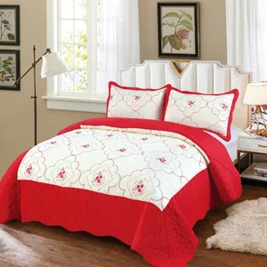 Quilted Three-piece Patchwork Bedding Set - Suitable for Bedroom - Large-sized Quilted Blanket Wholesale for Sale