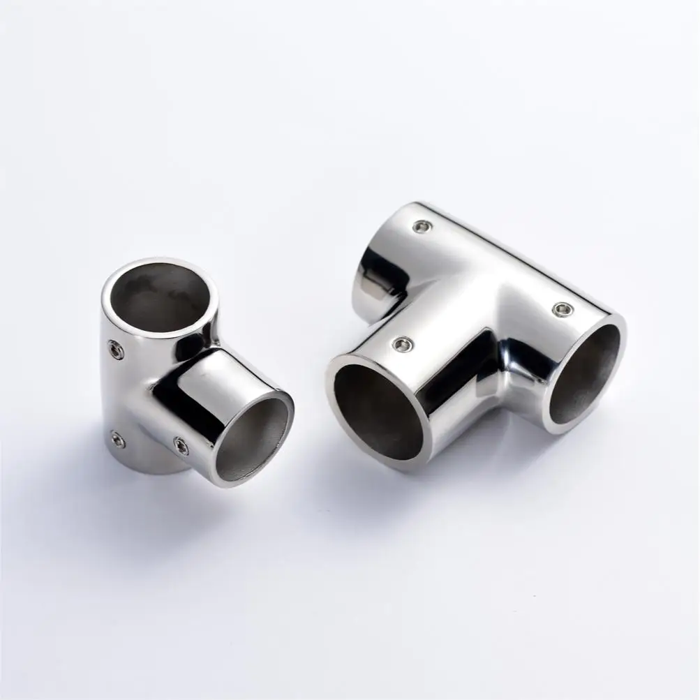 60 Degree Tee Left Rail Fitting – 1 Tube, 316SS Marine Hardware SSFT66144