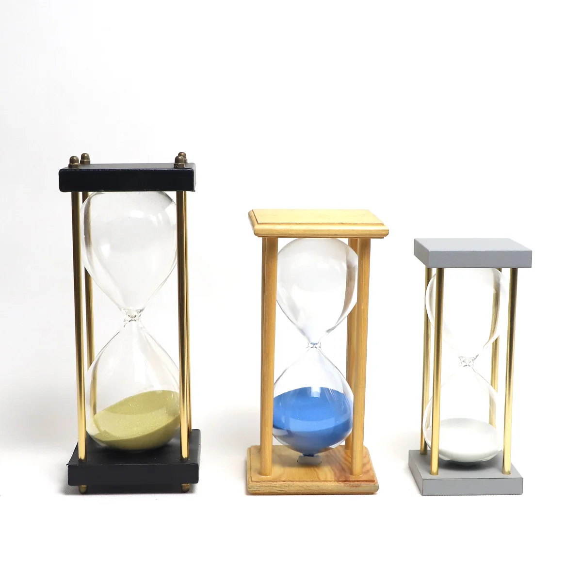 Customized Europe Large Decorative 10 25 50 Minutes Sand Timer Transparent Colorful Glass Sand Clock