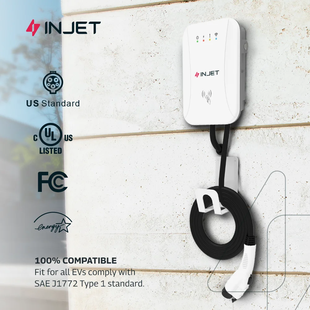 INJET New NEXUS Free Standing EV Charging Station Home Use 7KW 10KW Type 1 Level 2 IP65 220-400V 24-Month Warranty CE ROHS