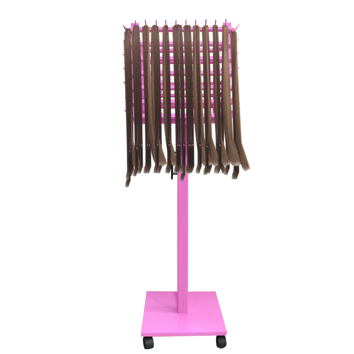 Adjustable Braiding Hair Rack 280 Pegs, Two Sided Braid Rack for Hair  Braiding, Height Adjustable Hair Holder with Wheels, Pink Standing Hair