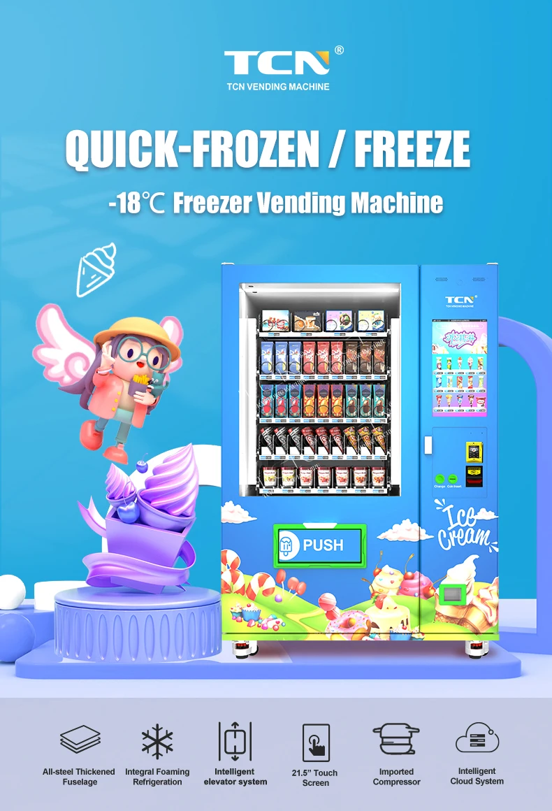 Tcn Quick Frozen Vending Machine Freeze Automatic Frozen Sea Food
