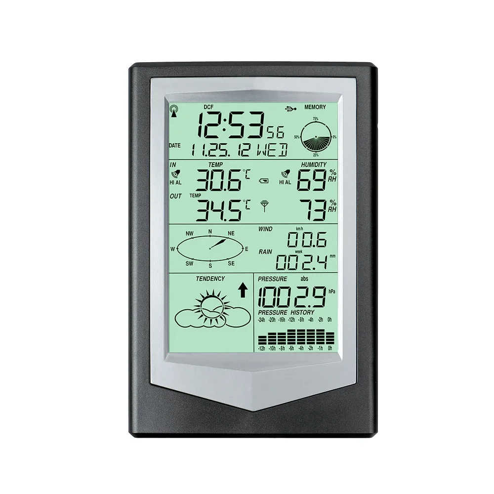 Color  Mini Weather Station Data Storage Indoor Weather Station Wireless With PC Link User Manual