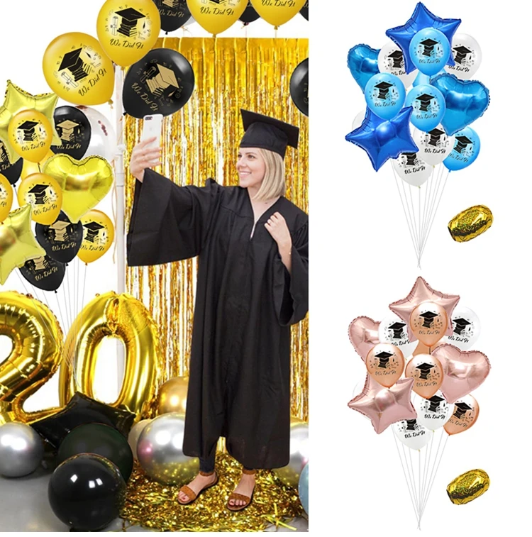 Graduation Balloons 2020 Confetti Ballons Congratulation Graduation Balloons WOS 