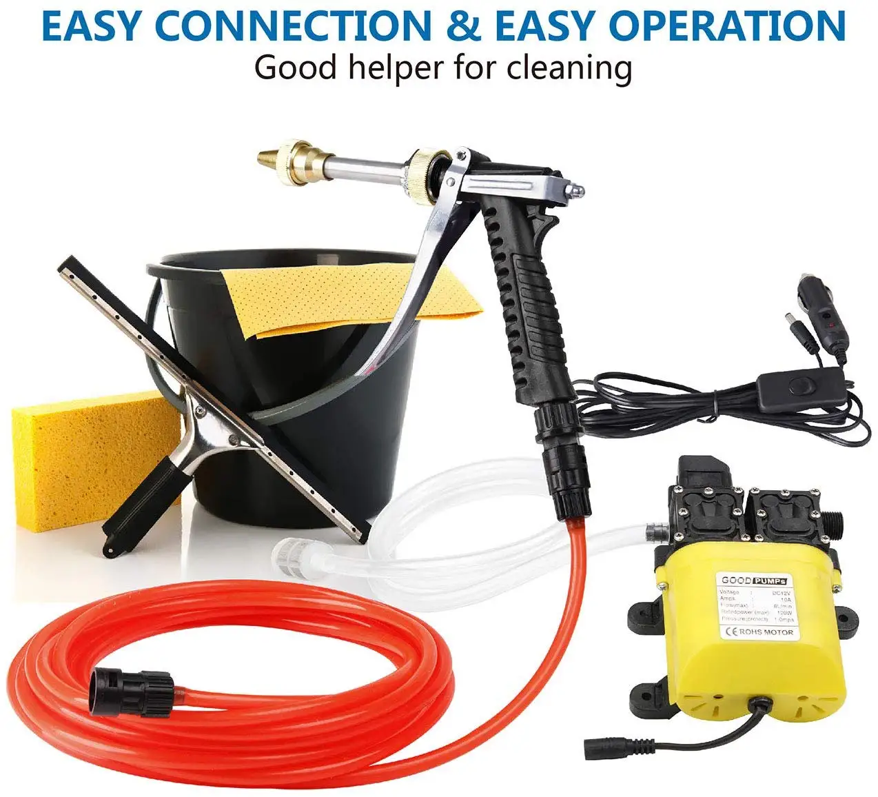 cigarette lighter pressure washer Best Price 100w Portable Car Washer High Pressure Car Wash Machine with Car  Cigarette Lighter Adaptor