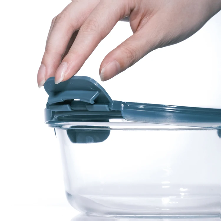630ml 2 Compartments High Quality Glass Bowl Glass Food Container Set With Logo