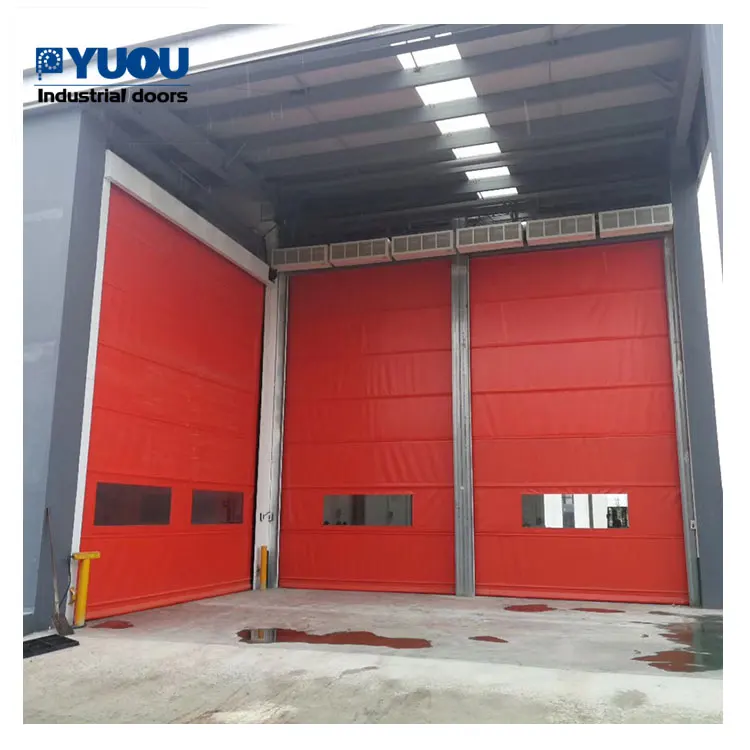 PVC Curtain Folding Roll up Fast High Speed Windproof Rapid Stacking Door