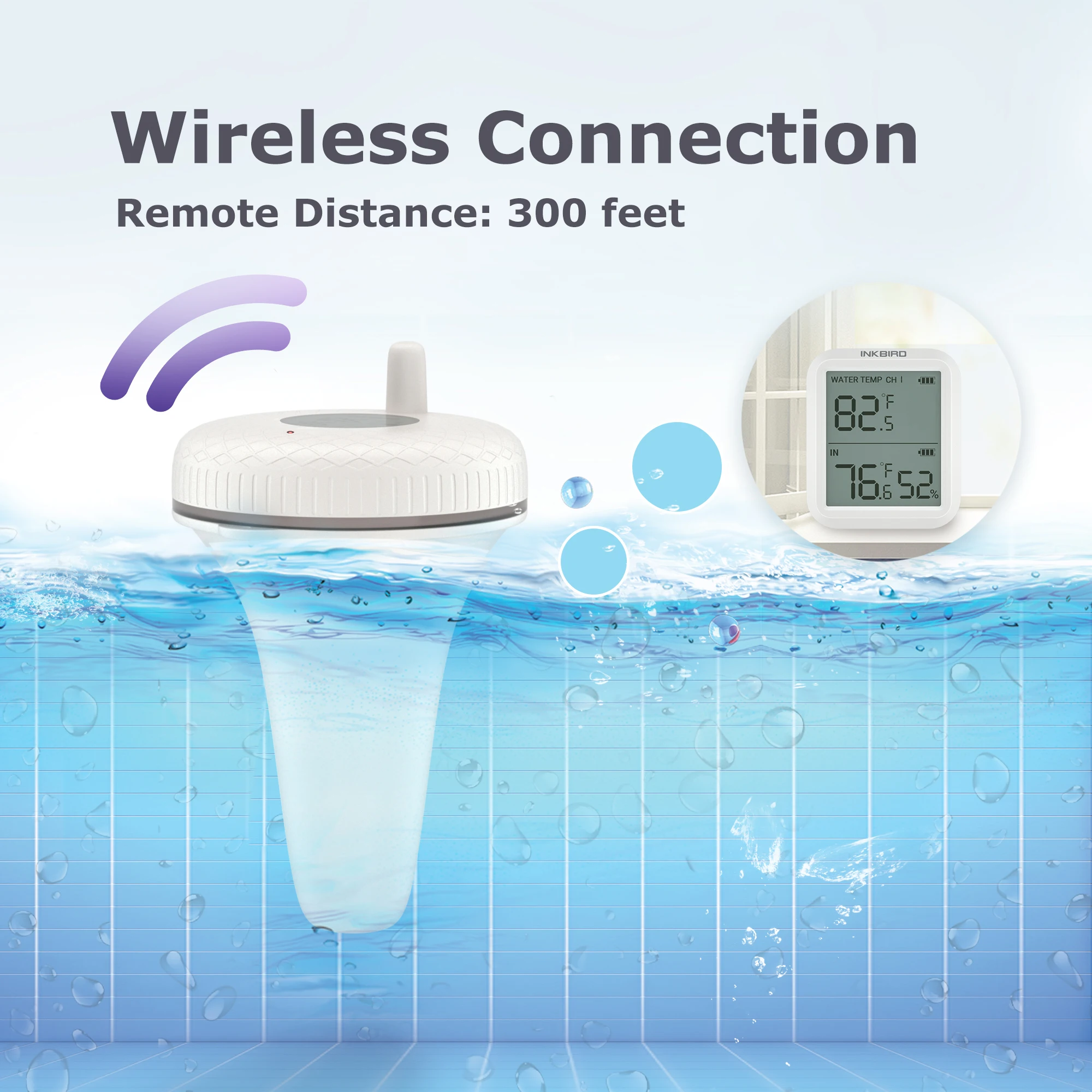 INKBIRD Wireless Swimming Pool Thermometer WiFi Gateway Combo IBS-M2 App  Control