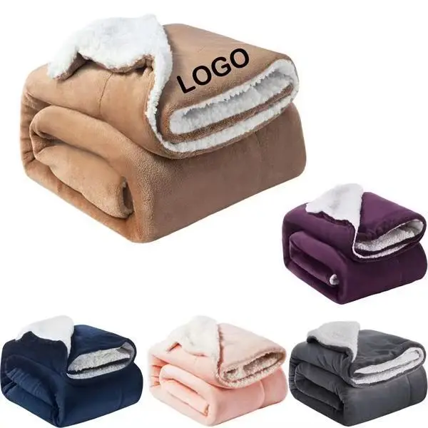 Extra Large Reversible Sherpa Pet Blanket Waterproof Dog Throw Furniture Protector Solid Printed Flannel Velvet Quality