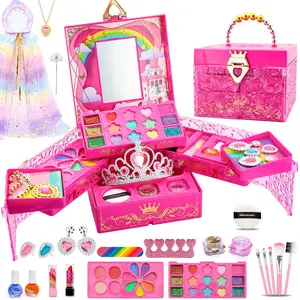 EPT Wholesale Princess Makeup DIY Bead Bracelet Making Kit Cosmetics Toy Plastic Full Set Makeup Kids