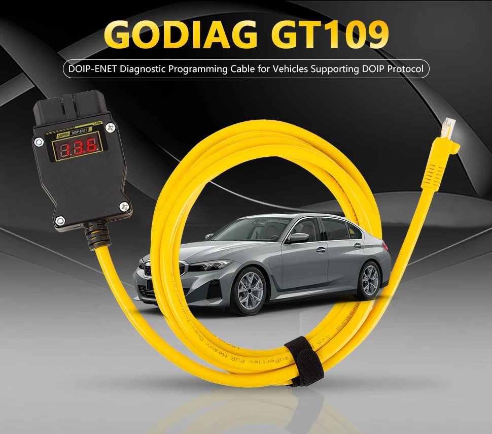 GODIAG GT109 DOIP ENET con display di tensione per la programmazione della diagnosi DOIP per BMW Benz VW Audi ecc._voghion.com