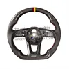 Black leather+carbon fiber+Tricolor return mark+red stitching