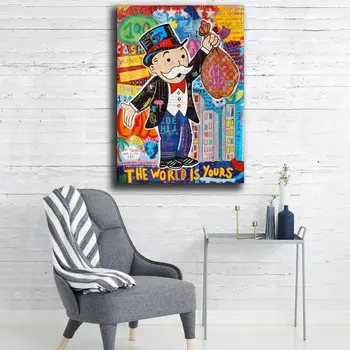 Wholesale Dropshipping Canvas Prints Monopoly Inspirational Custom Art With Frame For Living Room Decor