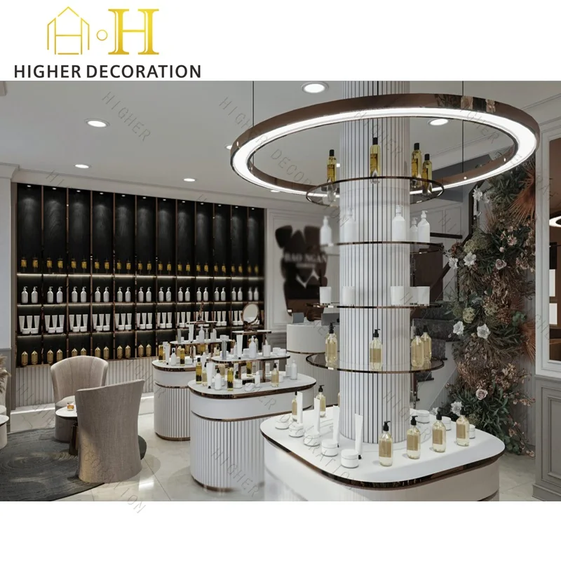 Shopping Mall Kiosk Design Customized Glass Display Counter Perfume ...