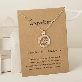 Rose Gold 12 Zodiac Star Sign Capricorn Aquarius Pisces Aries Taurus Gemini Cancer Leo Virgo Libra Scorpio Sagittarius Necklaces