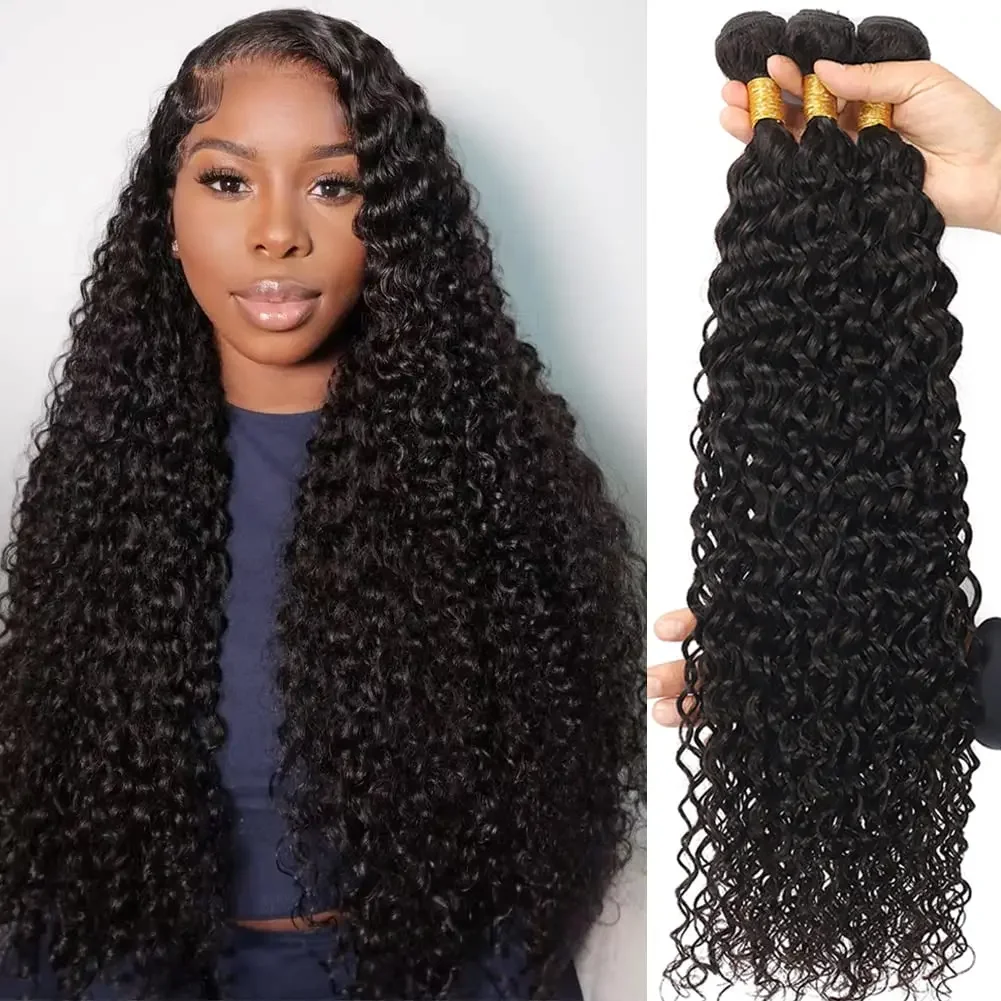 Brazilian Virgin Remy Hair Weave Human Hair Curly Bundles_voghion.com